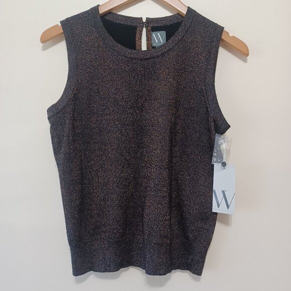 Worthington Sleeveless Blouse Metallic Copper Stretchy Size Small NWT - Picture 1 of 9